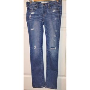 Abercrombie & Fitch Low Rise Skinny Distressed Jeans (Sz 0S)
